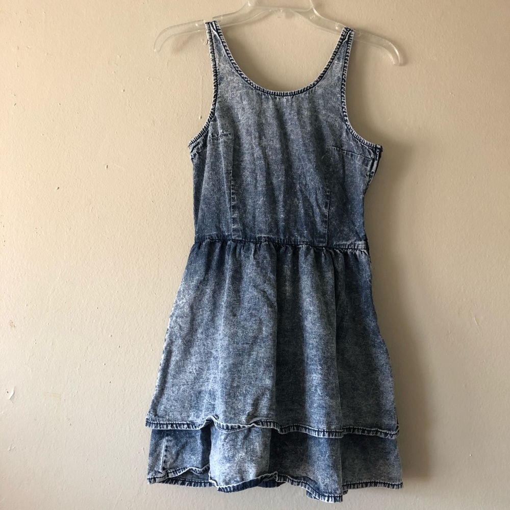 Topshop Moto Acid Wash Dress